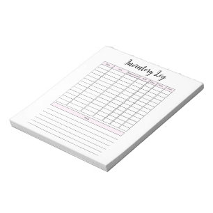 Bloc de notas de registro de inventario para peque