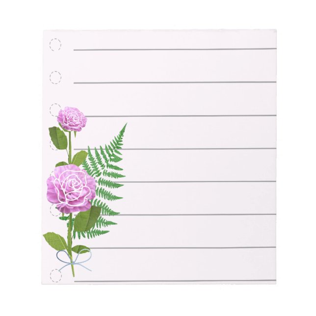 Bloc de notas de rosa rosa (Frente)