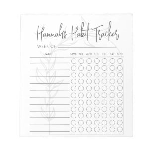 Bloc de notas de seguimiento de hábitos semanal de