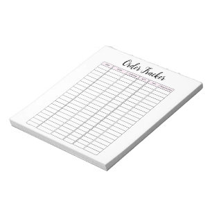 Bloc de notas de seguimiento de pedidos para peque