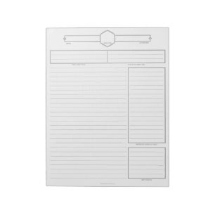 Bloc de notas de sesión para jugadores de D&D