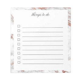 Bloc de notas de tareas pendientes de Marble blanc
