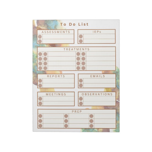 Bloc de notas de tareas pendientes del terapeuta b (Lado Izquierdo)