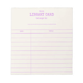 Bloc de notas de tarjeta de biblioteca de vieja es
