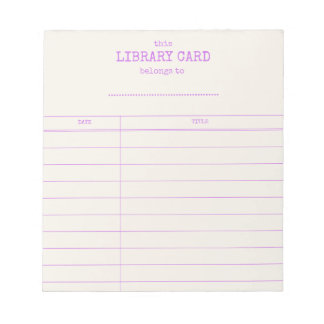 Bloc de notas de tarjeta de biblioteca de vieja es