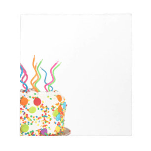 Bloc de notas de tarta de cumpleaños