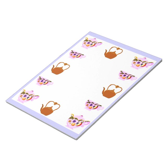 Bloc De Notas De Tetera, Teacup Y Tejido De Cobre (Lado Derecho)