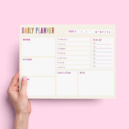 Bloc de notas de texto colorido de Daily Planner