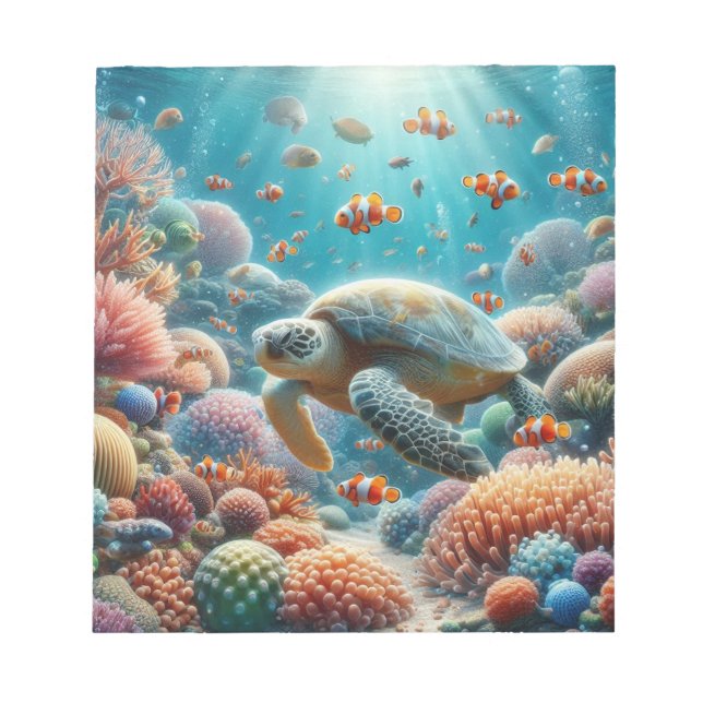 Bloc de notas de tortuga atractiva (Frente)