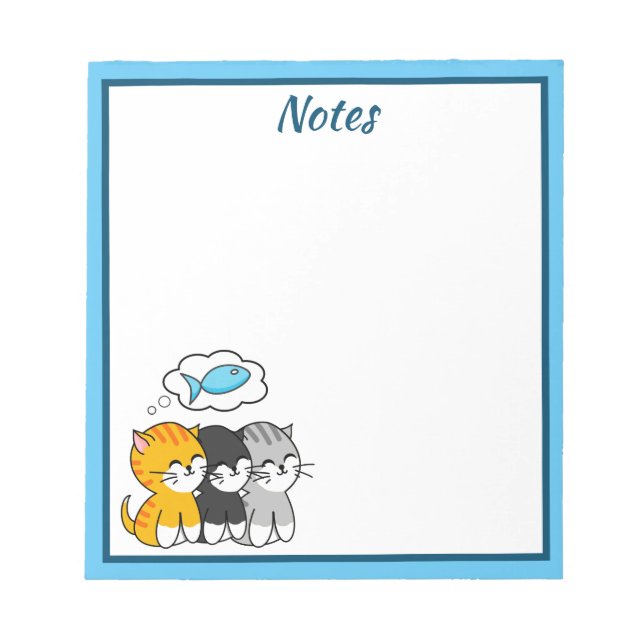 Bloc de notas de tres gatitos lindos (Frente)