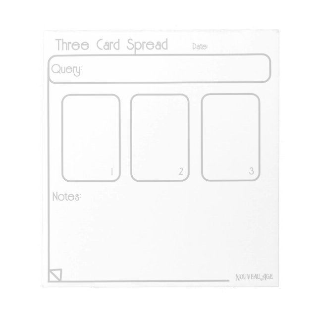 Bloc de notas de tres tarjetas Tarot Spread (media (Frente)