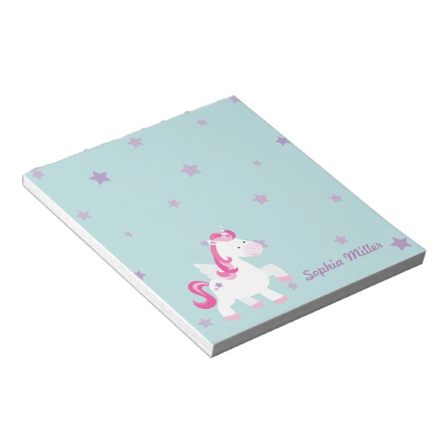 Bloc de notas de unicornio mágico personalizado de (Lado Derecho)