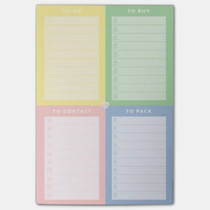 Bloc de notas de varias tareas pendientes de color
