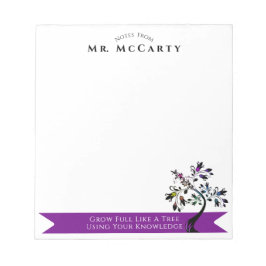 Bloc De Notas De Vuelta Al Colegio Profesor Personalizado De Árb