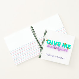 Bloc de notas de yoga, mariposas, diario y boceto