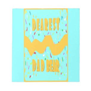 Bloc De Notas Dearest Dad Bear diseño divertido color mostaza az