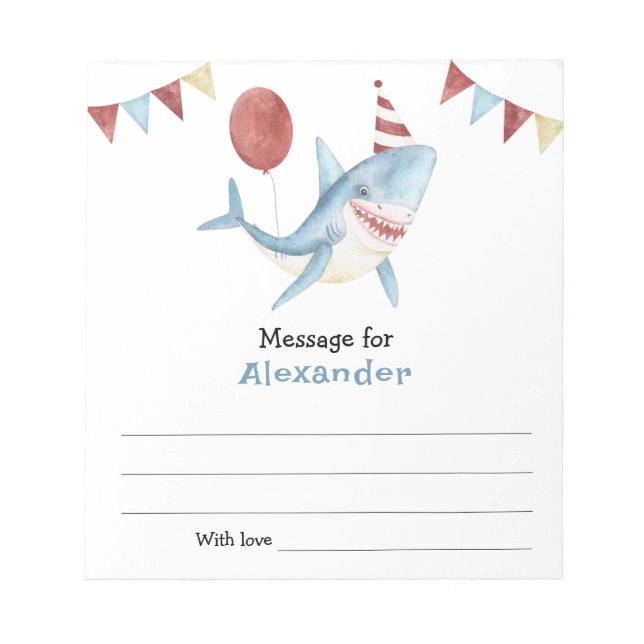 Bloc De Notas Debajo del mar Mensaje de la cápsula del cumpleaño (Frente)