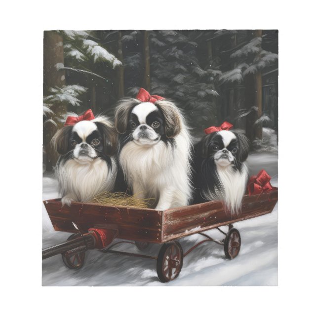 Bloc De Notas Decoración de los Navidades Chin Snowy Sleigh (Frente)