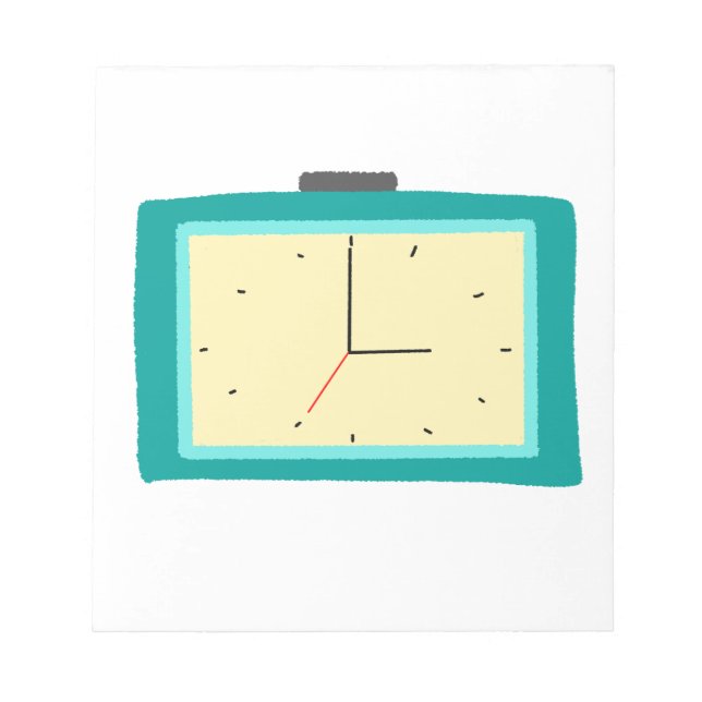 Bloc De Notas Decoración de reloj de alarma rectangular azul ret (Frente)
