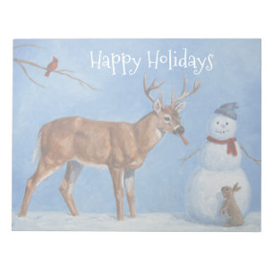 Bloc De Notas Deer & Funny Snowman Christmas