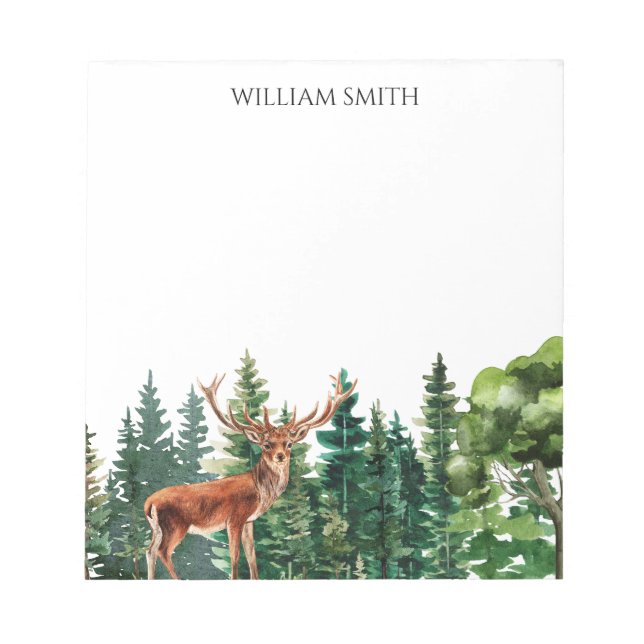 Bloc De Notas Deer Woodland Personalizado (Frente)