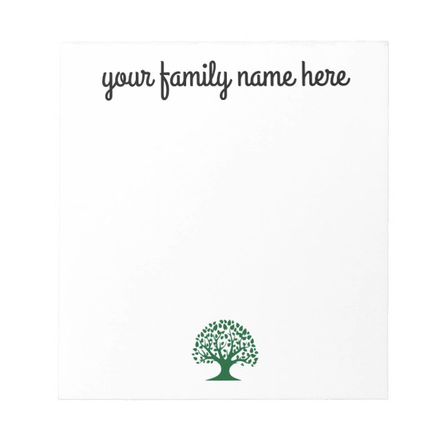 Bloc de notas del árbol genealógico personalizado (Frente)
