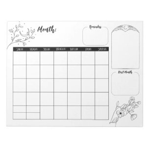 Bloc de notas del calendario de cocción minimalist