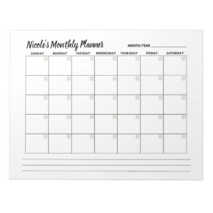 Bloc de notas del calendario mensual básico minima