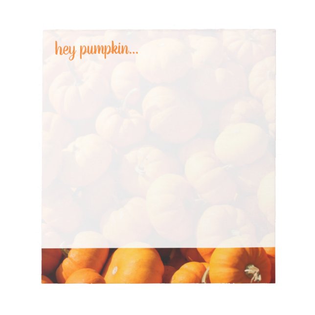 Bloc de notas del mensaje de otoño 'Hey Pumpkin' (Frente)