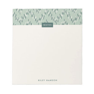 Bloc de notas del patrón Boho Ikat Zig Zag - Verde
