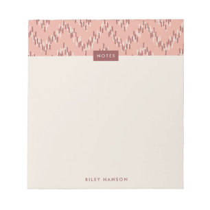 Bloc de notas del patrón del Boho Ikat Zig Zag - R