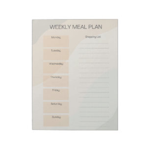 Bloc de notas del Plan de Comida Semanal Boho