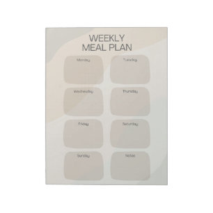 Bloc de notas del Plan de Comida Semanal Boho