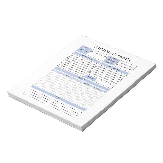 Bloc de notas del planificador de proyectos (Lado Izquierdo)