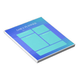 Bloc de notas del planificador diario azul