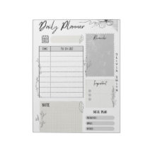 Bloc de notas del planificador diario de personali