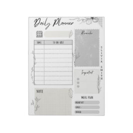 Bloc de notas del planificador diario de personali