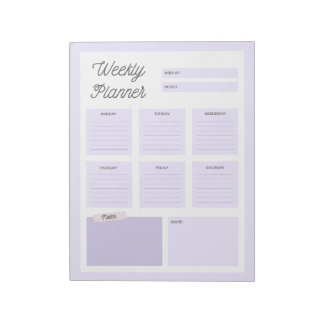 Bloc de notas del planificador Purple Weekly