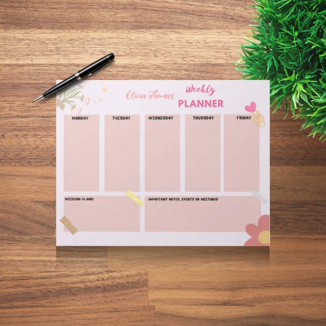 Bloc de notas del planificador rosa personalizado  (Subido por el creador)