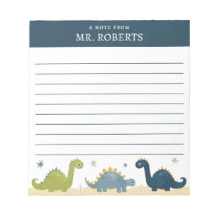 Bloc de notas del profesor de ciencias de los dino