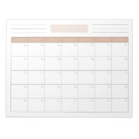 Bloc de notas del programador del calendario mensu
