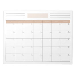 Bloc de notas del programador del calendario mensu