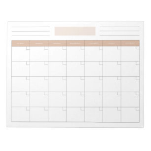 Bloc de notas del programador del calendario mensu