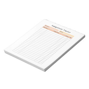 Bloc de notas del rastreador de asignación de estu