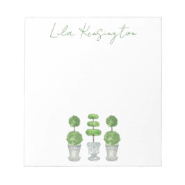 Bloc de notas del tema verde de acuarela