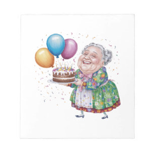 Bloc De Notas Delantal Floral Divertido para Abuela Cumpleaños A