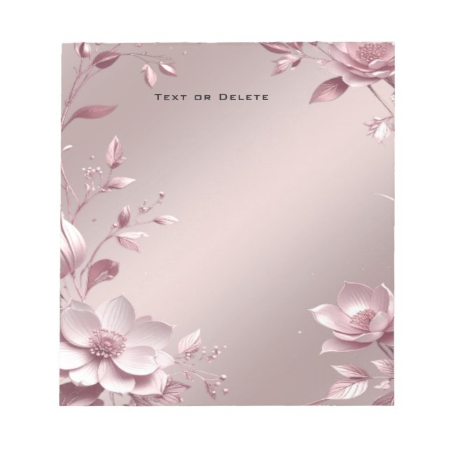 Bloc De Notas Delicate Pink Floral Notepad (Frente)