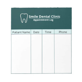 Bloc De Notas Dental Appointment Log Sheet for Clinics