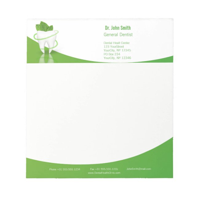 Bloc De Notas Dental Medical Mint Leaf Tooth - Notepad (Frente)