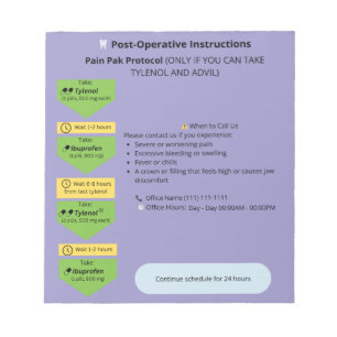 Bloc De Notas Dental Post Op Instrucciones Notepad (PainPak)